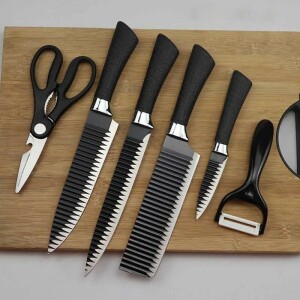 amily Kitchen Knife Set 6 in 1 Kitchen Scissors Fruit Peel Set (ER-0238A)