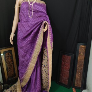 Eid Special: Code-0028 15% Discount on Exclusive Designer Pure High-end Tussar Handloom with Hand made Boutique Anchal;