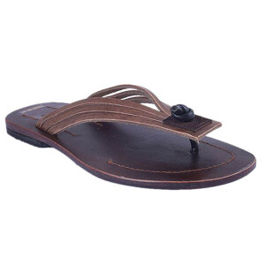 A002 Leather Smart Slipper For Men - Chocolate