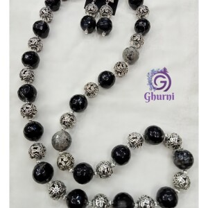 21 Onyx beads necklace -3