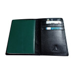 Leather Passport Cover With Multi Pocket Black Color PSP02