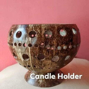 Coconut Shell Round Shape Candle Holder
