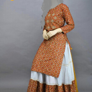 Latest & Glamour Design High Quality Printed With Dollar Work Readymade Skirt & Unstitched Kameez for Woman