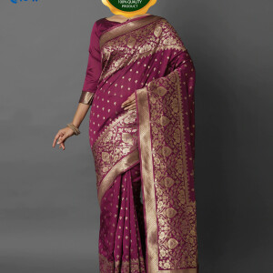 Printed Silk Saree and Blouse Piece For Women-1