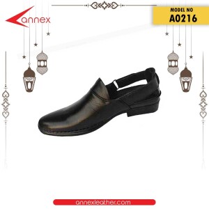 Leather Sandal For Men A0216 Black Color