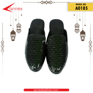 Beni Leather Half shoe for Men A0185 Black
