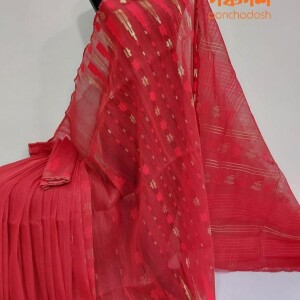 Jamdani halfsilk saree (red collection)