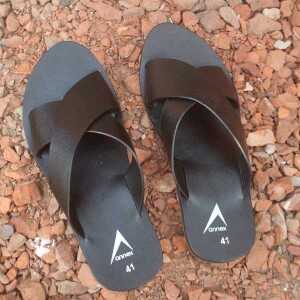 Leather Sandal for men A0240 Black Color
