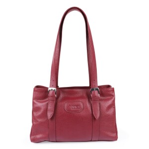 Crimson Leather Casual Shoulder Bag For Women AF024