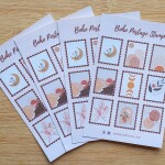 Boho Postage Stamp Stickers Sheet
