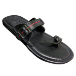 Black Leather Smart Sandal AA086 for Men