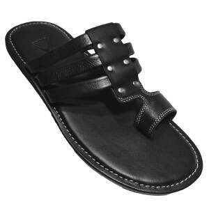 Black Leather Smart Sandal AA083 for Men