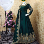 Semi Stitched Georgette Embroidery Long Floor Touch Anarkali Party Dress-2