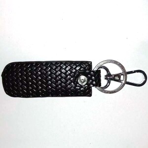 KA012 Leather Key Ring Black Color Pati Design with Nice Hock