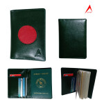 Leather Passport Cover With Multi Pocket Green PSP01