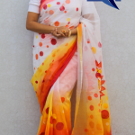 hand painted saree