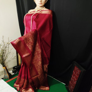 Eid Special 15%Discount : Code-0037, Pure High-end Tussar Handloom Saree;