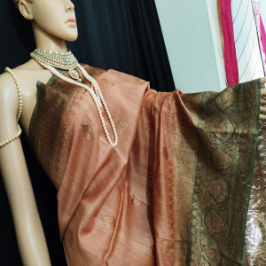 Eid Special 15%Discount : Code-0023, Pure High-end Tussar Handloom Saree;