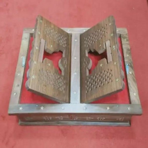 Hardwood Holy Quran Folding Stand (Rehal)- Brown
