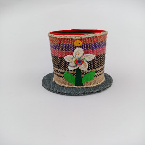 Pen Holder Made By Jute, Paper, Button- SK