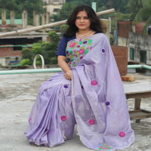 Silk Sharee with embroidery work on it